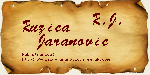 Ružica Jaranović vizit kartica